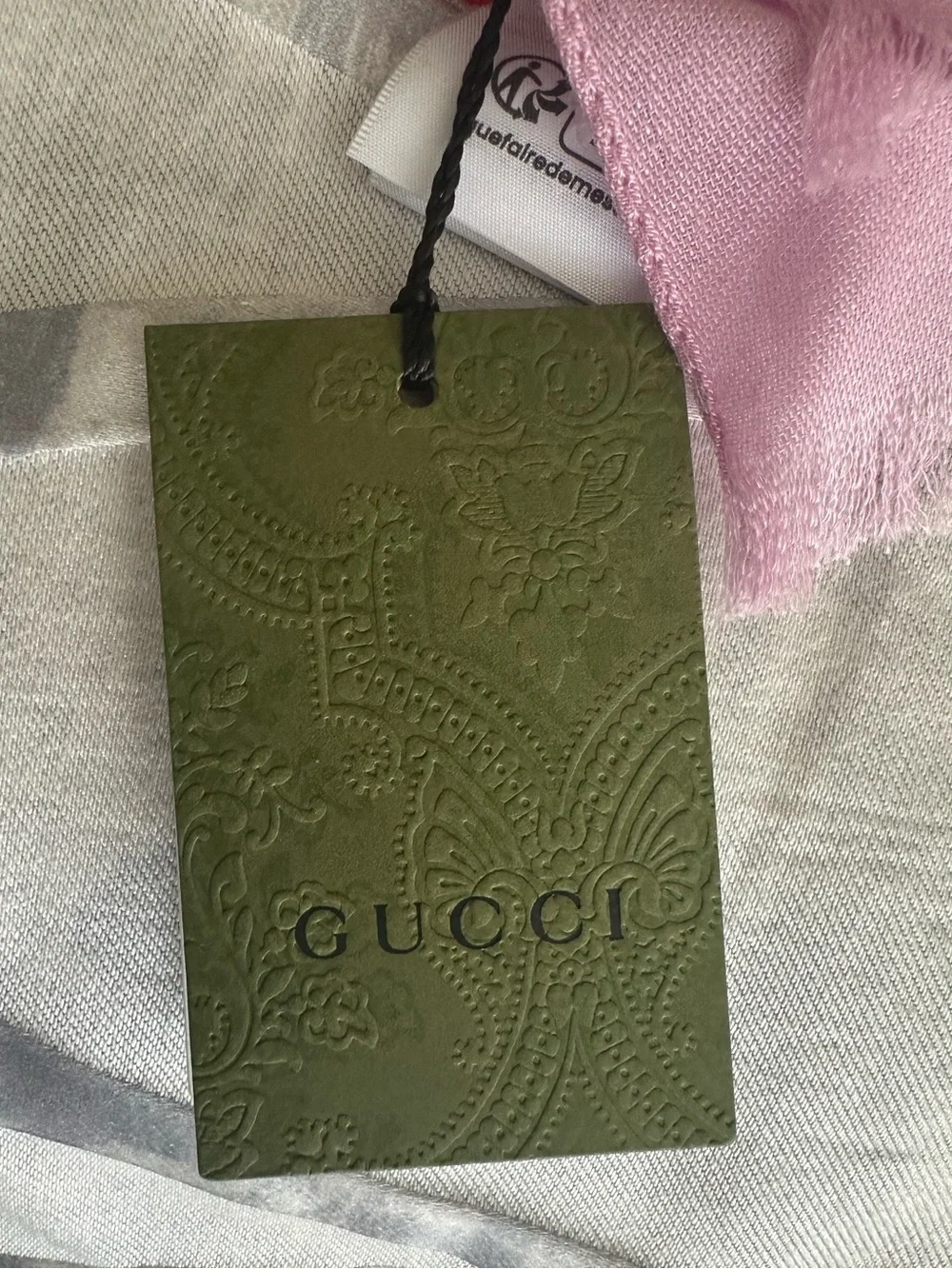 Gucci Pink Monogram Silk Scarf